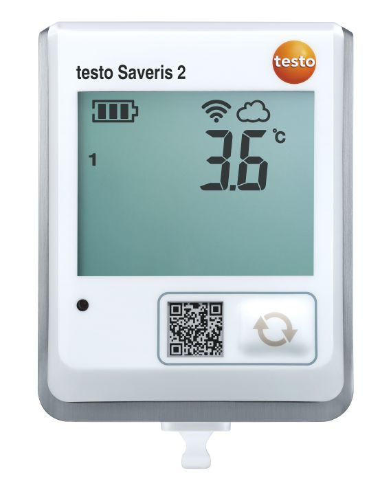 디스플레이가 가능하며 NTC 온도 센서가 내장된 무선 온도 측정 시스템 - testo Saveris 2-T1